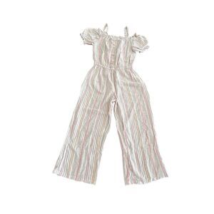 Rafaella Stripe Linen Jumpsuit size M